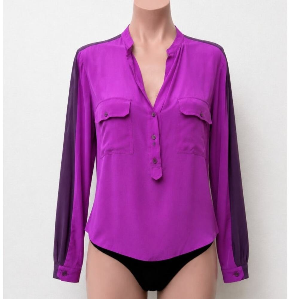 Stella McCartney Blouse Purple Women US10 100% Silk